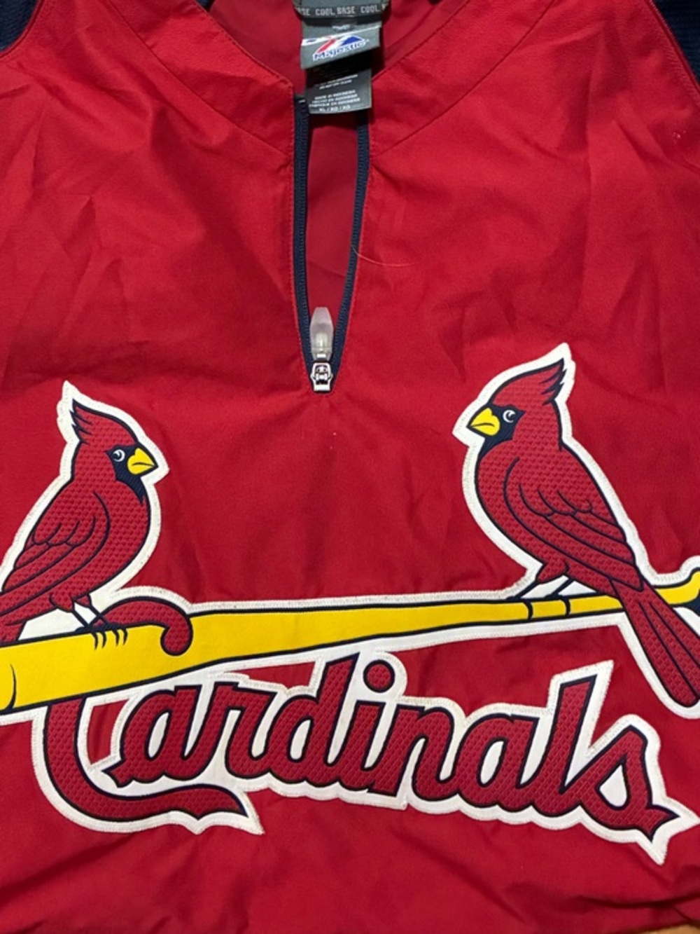 Majestic MLB St. Louis Cardinals Team Issued Windbreaker Jacket Size XL #75